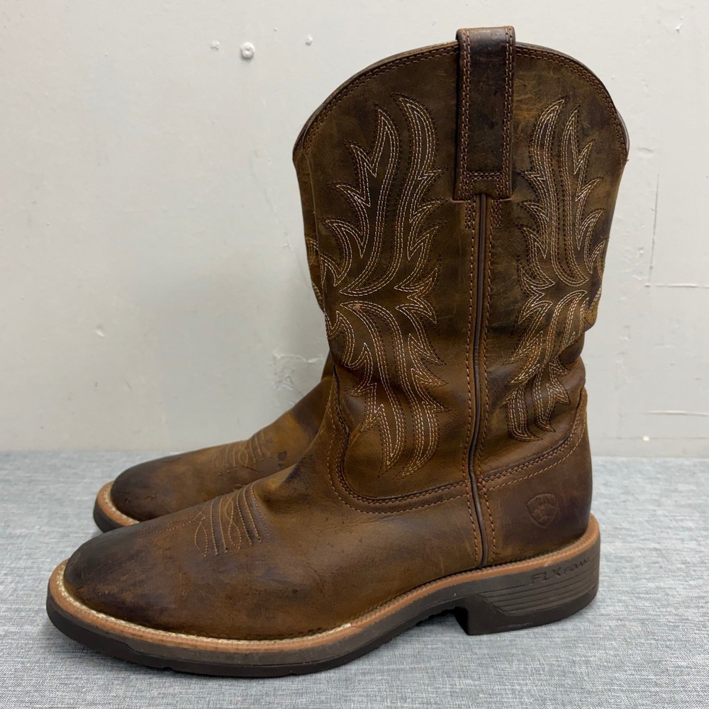 Ariat Western Boots Mens 9.5D Brown 10053576 Leather FLX Foam Cowboy Stitching